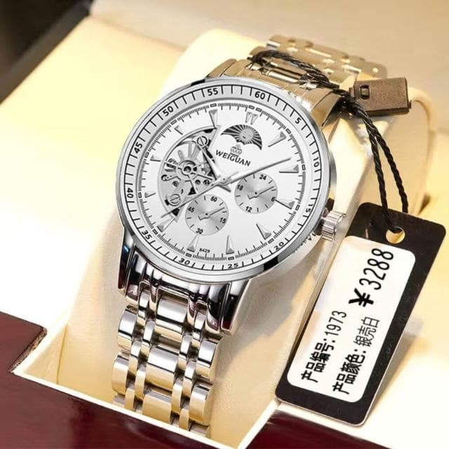 手錶男輕奢小眾高級感精工錶男士爸爸商務機械手表全自動機械表手表男士镂空陀飛輪夜光潮簡約氣質精緻高顏值精品金屬指針男錶