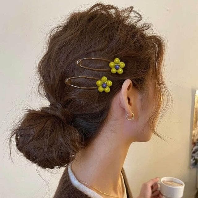 髮飾髮夾可愛花朵發夾女前額bb夾側邊夾碎發發卡瀏海邊夾側邊髮飾飾品髮夾一字夾( 聖誕節 生日 髮飾 頭飾  髮夾 禮物)