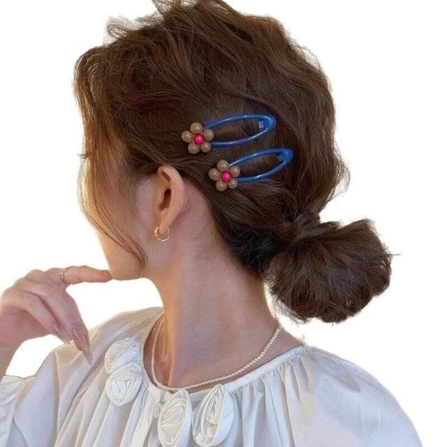 髮飾髮夾可愛花朵發夾女前額bb夾側邊夾碎發發卡瀏海邊夾側邊髮飾飾品髮夾一字夾( 聖誕節 生日 髮飾 頭飾  髮夾 禮物)