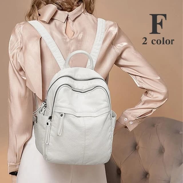 【MoonDy】包包 真皮後背包 輕便後背包 休閒背包 牛皮包包 黑色包包 大容量後背包 旅行包 女生禮物