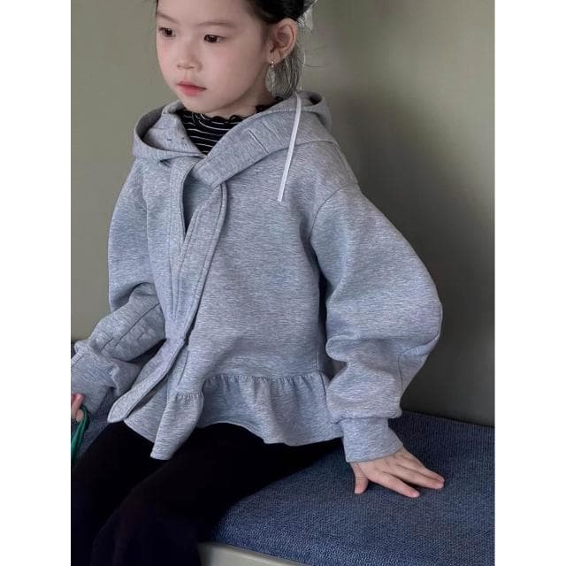 【Arbea】兒童裝女童衛衣連帽長袖麻灰上衣外衣秋冬裝新款童裝【C1273】