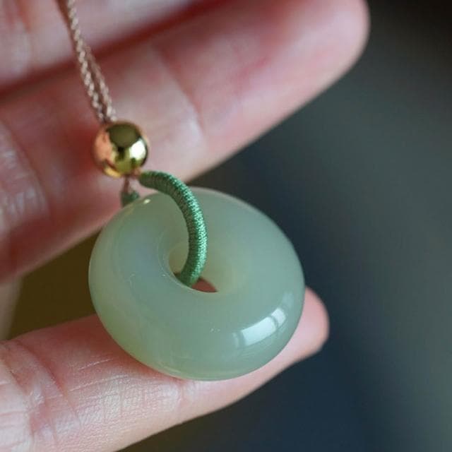 【LEESA】和田玉項鍊\吊墜項鍊\和田青玉\項鍊掛件\氣質項鍊\轉運項鍊\保平安\送長輩\禮物\簡約大氣款