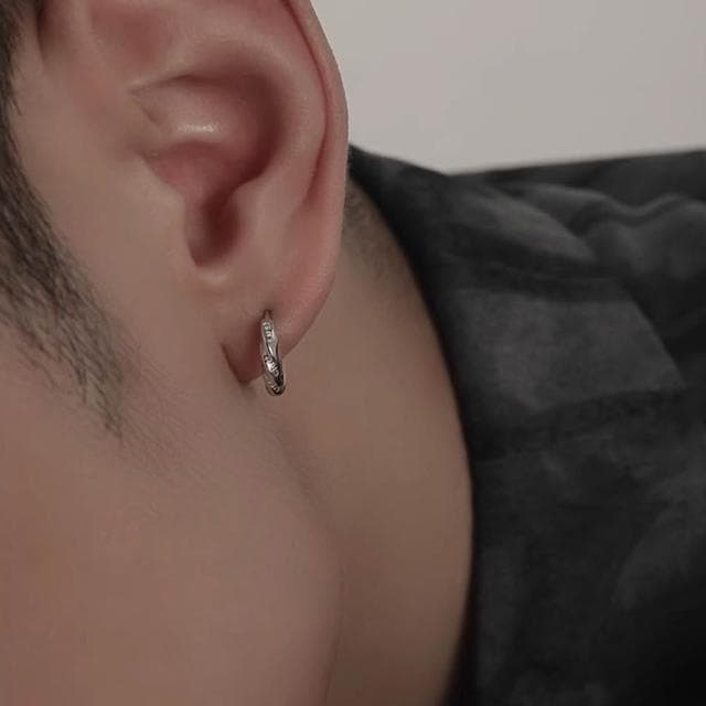 【MoonDy】七宗罪耳環 純銀耳圈 環狀耳環 莫比烏斯耳飾 男生飾品 耳扣 字母素圈 配飾