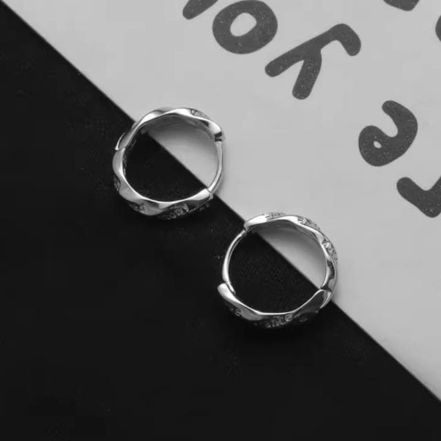 【MoonDy】七宗罪耳環 純銀耳圈 環狀耳環 莫比烏斯耳飾 男生飾品 耳扣 字母素圈 配飾