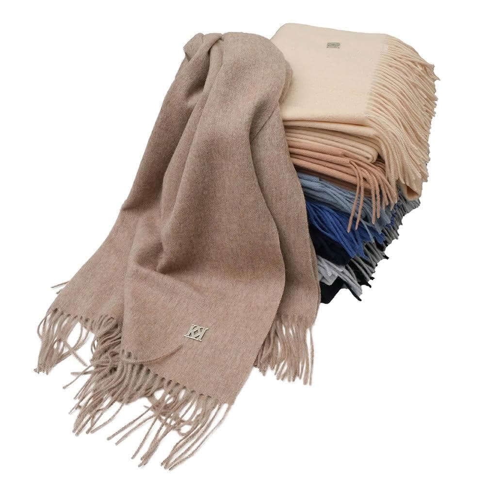 【KAI KAI】純羊毛素色圍巾(男款/女款 保暖不掉毛 披肩/毯子 百搭大圍巾)