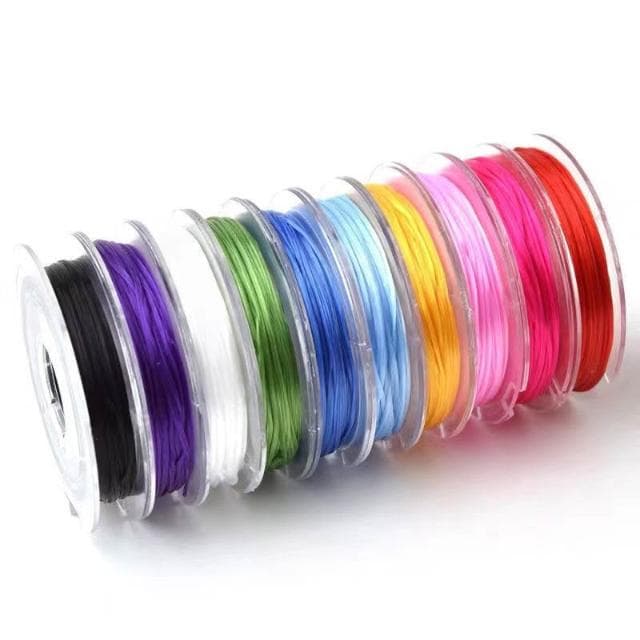 TW新款優惠TW新款優惠#優質扁絲水晶彈力綫佛珠文玩珠寶彈力繩高彈力牛筋串珠手鏈鬆緊綫