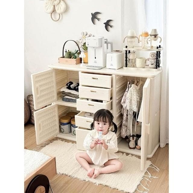 兒童玩具收納櫃 儲物櫃 寶寶衣櫃 零食收納櫃 寶寶分類置物收納斗櫃 繪本收納櫃 嬰兒儲物櫃餵養臺 衣櫃一體收納櫃