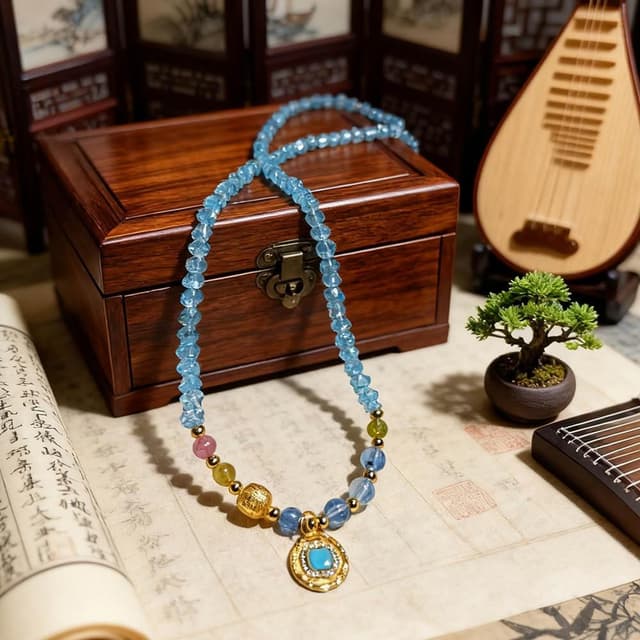 【Paiya 派亞】原創設計帕拉伊巴鮮豔藍磷輝隨行項鍊高級感鎖骨鏈彩寶石撞色輕奢綠松石項鏈