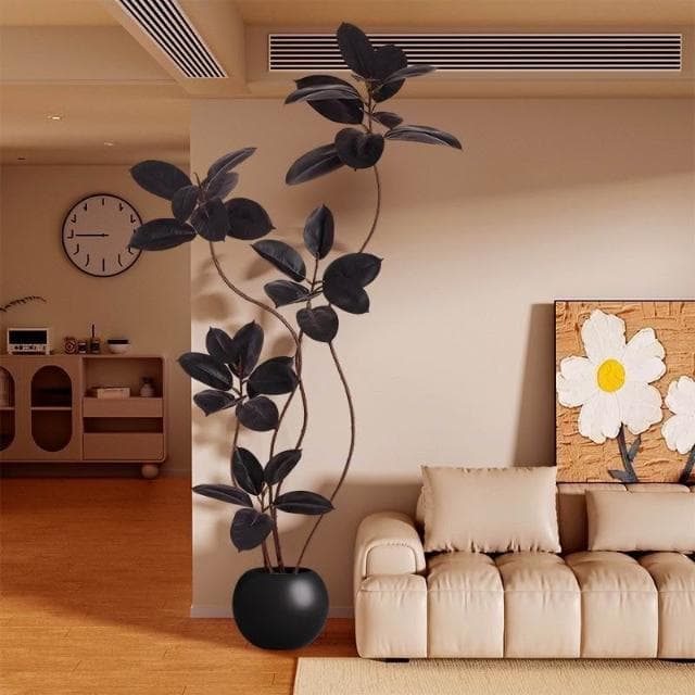 暖巢家居 橡皮樹仿真綠植客廳落地擺件室內大型仿生盆栽假植物裝飾樹仿真花
