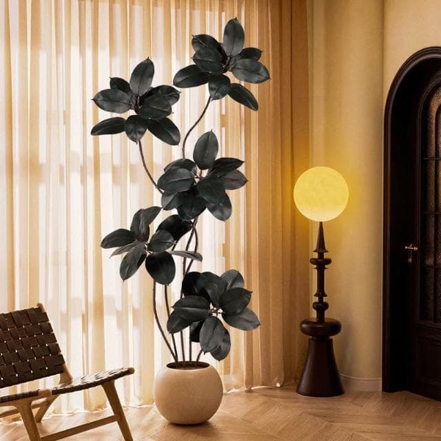 暖巢家居 橡皮樹仿真綠植客廳落地擺件室內大型仿生盆栽假植物裝飾樹仿真花