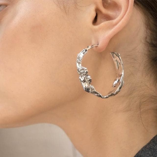 【LEESA】純銀耳針\不規則造型\氣質耳飾\抗敏材質\女生耳飾\復古造型\不規則風格\日常百搭