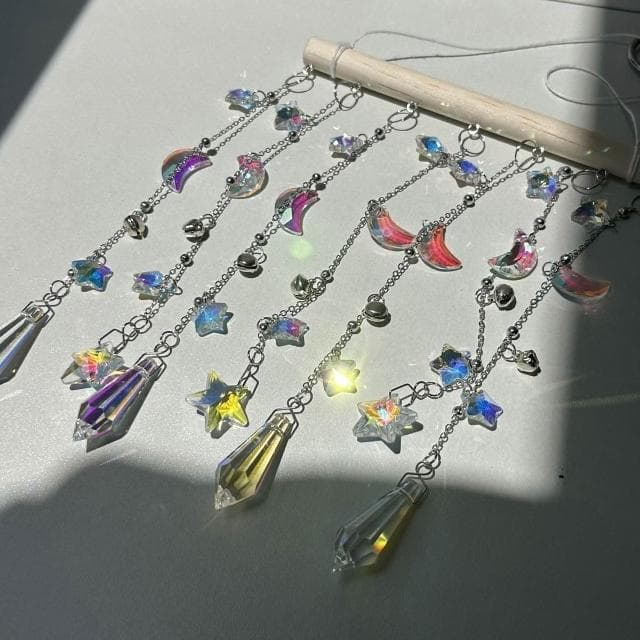 手工水晶掛件 太陽捕手風鈴 臥室窗戶生日禮物掛件 夢幻彩虹光影