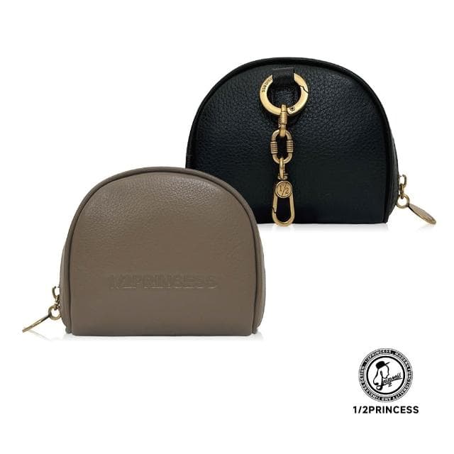 【1/2princess】精品館甩紋牛皮半弧微光萬用零錢包A1055