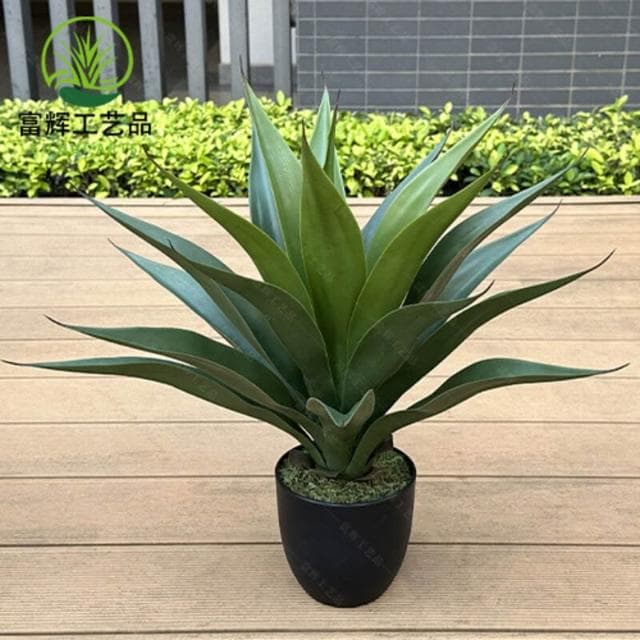 百信百貨 免運 仿真綠植皇冠蘭盆栽花卉盆景擺件假植物劍麻高端室內假龍舌蘭