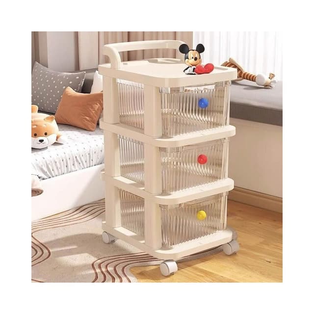 小推車置物架落地可移動客廳臥室床邊嬰兒用品多層寶寶零食收納架