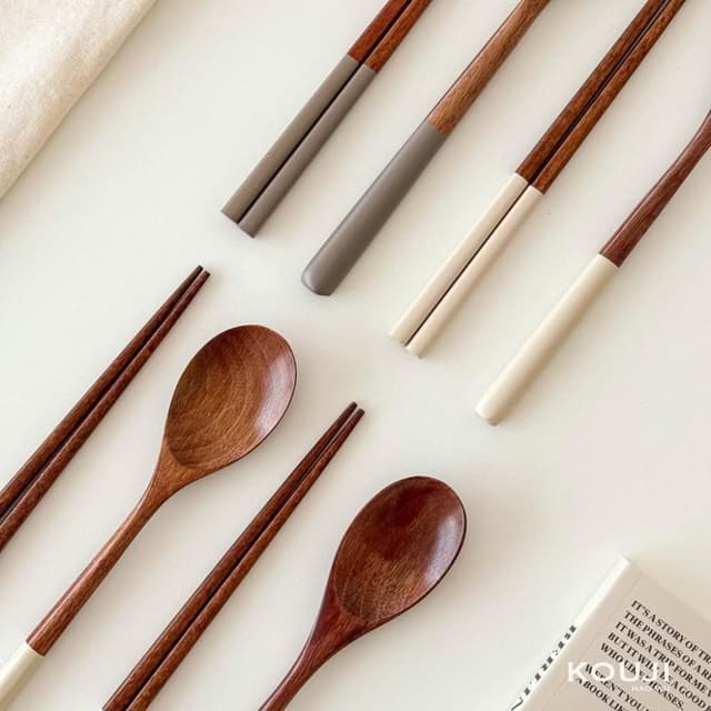 【KOUJI】木質餐具組 餐具組 環保餐具 湯匙 筷子 勺筷 木頭餐具 木餐具 木湯匙 木質 仿木餐具 木筷