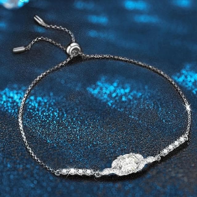 【MoonDy】手鍊 飾品 純銀手鍊 莫桑鑽手鍊 一克拉莫桑鑽 六爪莫桑石手飾 鑽石手鍊