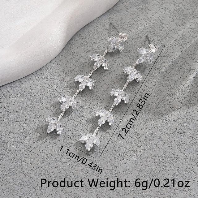 耳環一對高級感時尚锆石水晶耳環水鉆耳墜輕奢氣質女簡約長款耳環耳墜耳環耳釘耳飾女生耳環法式耳環流行百搭耳釘生日禮物貼耳耳環