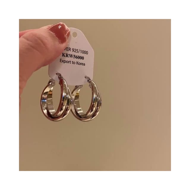 耳環金屬感交叉雙環幾何耳環小眾獨特耳圈耳扣輕奢高級感耳環耳釘耳飾女生耳環法式耳環流行百搭耳釘生日禮物貼耳耳環