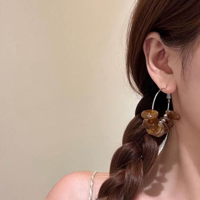 耳環民族風串珠耳環女高級感耳圈海邊度假小眾耳墜耳飾 耳環耳釘耳飾女生耳環法式耳環流行百搭耳釘生日禮物貼耳耳環