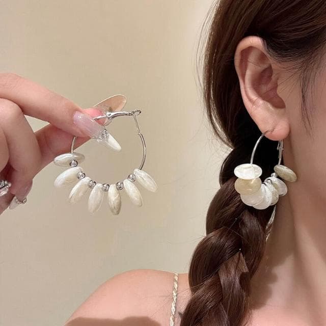 耳環民族風串珠耳環女高級感耳圈海邊度假小眾耳墜耳飾 耳環耳釘耳飾女生耳環法式耳環流行百搭耳釘生日禮物貼耳耳環