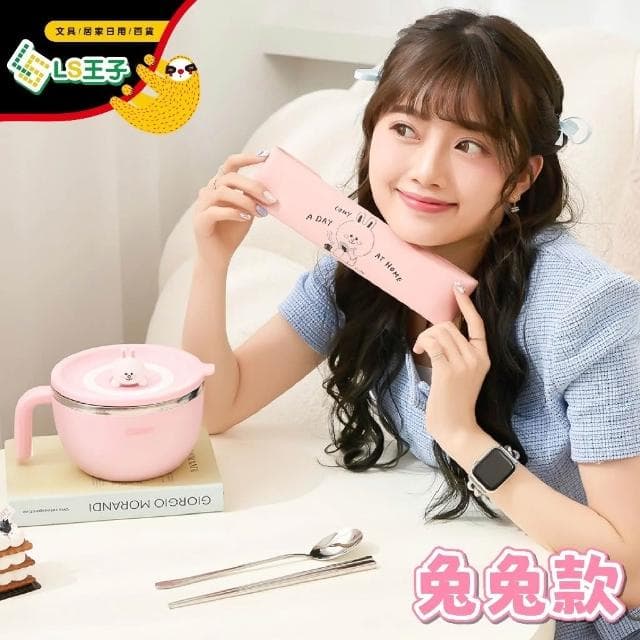 正版授權 LINE 熊大 兔兔 莎莉 餐具三件組 304不鏽鋼環保餐具 環保筷