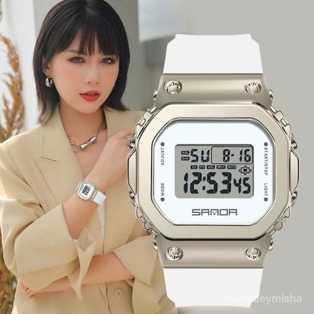 小李甄選  小方塊手錶男女初高中學生青少年簡約運動高級感潮流多功能電子錶