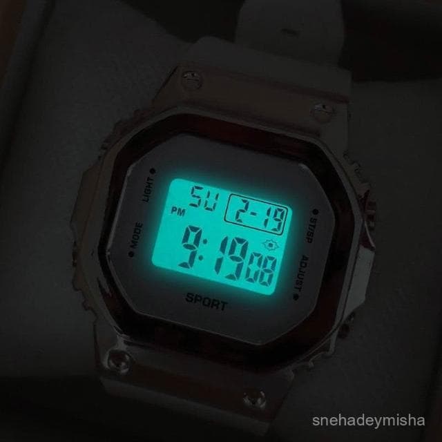 小李甄選  小方塊手錶男女初高中學生青少年簡約運動高級感潮流多功能電子錶