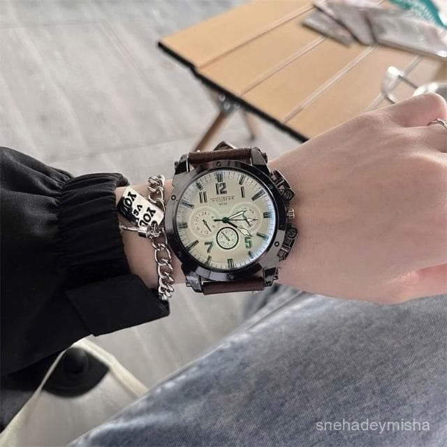 小李甄選  新款港風青少年學生手錶男款ins風高級感黑科技高級感手錶大錶盤