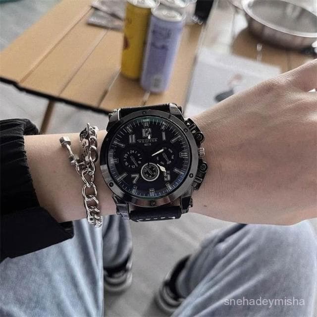 小李甄選  新款港風青少年學生手錶男款ins風高級感黑科技高級感手錶大錶盤