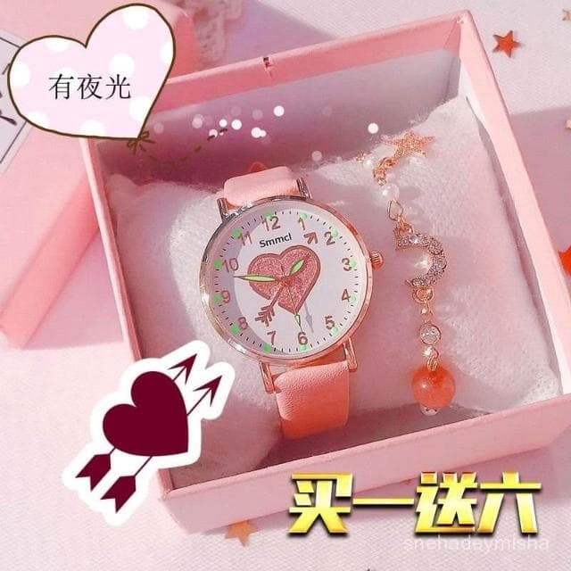 小李甄選  兒童手錶女ins風網紅小香風指針式學生高級時尚防水簡約夜光錶盤