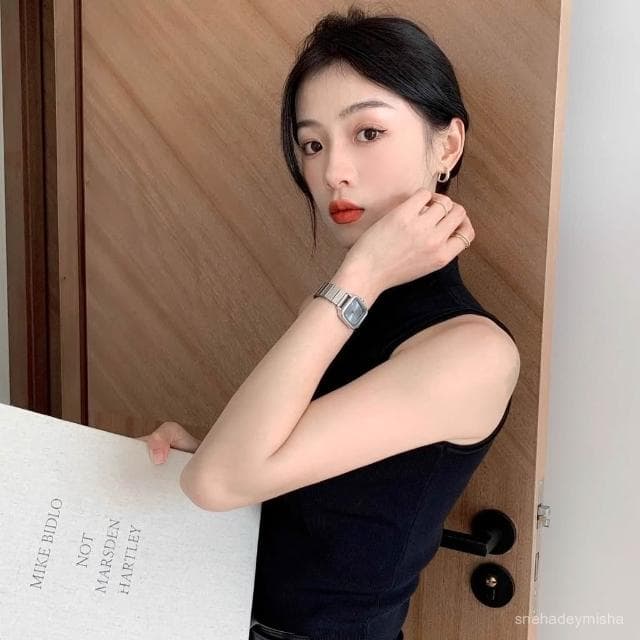 小李甄選  手錶女輕奢小衆高級氣質感簡約學生精緻職場休閒百搭竹節方形女錶