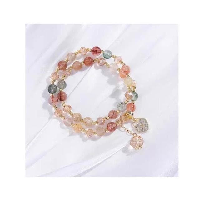 【開運堂】現貨🔥水晶手鍊🔥髮晶手鍊網紅設計簡約感復古氣質彩髮晶手鍊女愛心手串