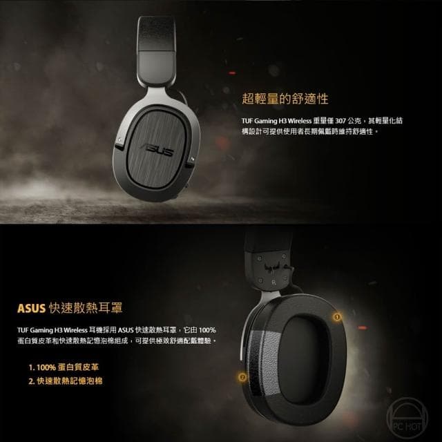 【ASUS 華碩】ASUS 華碩 TUF Gaming H3 Wireless 耳罩式耳機 無線耳機 電競耳機 華碩耳機 超長續航