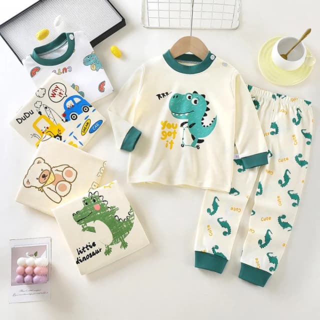 【Arbea】兒童內衣套裝秋季新款男童秋衣秋褲女童保暖純棉家居服童裝【C1292】