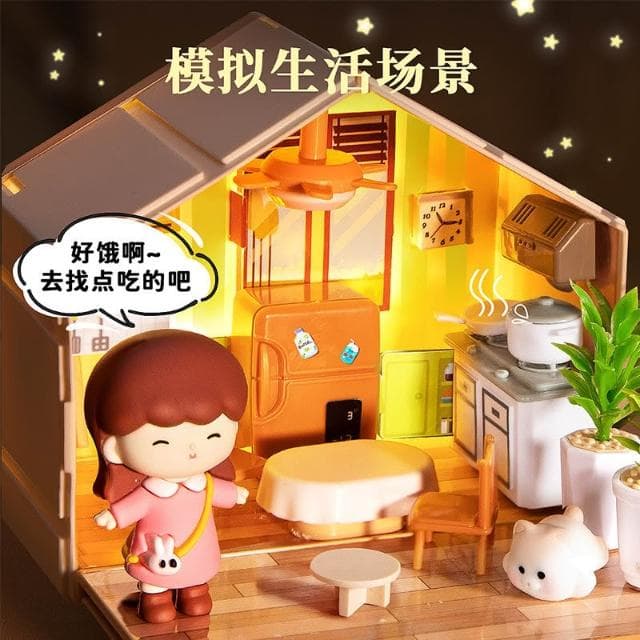 DIY小屋微縮場景手工擺件藝術房子迷你男孩女孩拼裝玩俱生日禮物