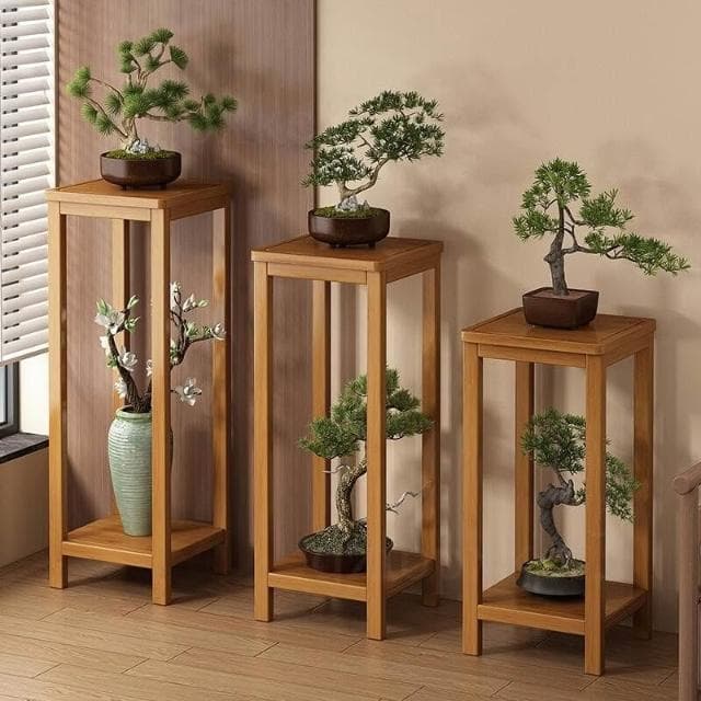 盆栽展示架 室內綠蘿花幾 高腳置物架 陽台植物花台 室內擺放架 實木植物架 小型花盆 盆景托架 實木