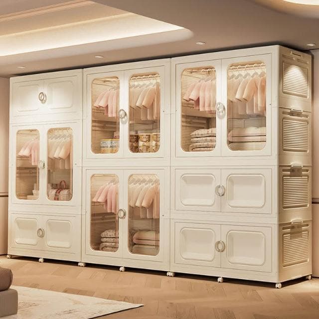 收納櫃折疊兒童衣櫃多層加大寶寶嬰兒衣服帶櫃門儲物櫃子 f33