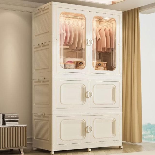 收納櫃折疊兒童衣櫃多層加大寶寶嬰兒衣服帶櫃門儲物櫃子 f33