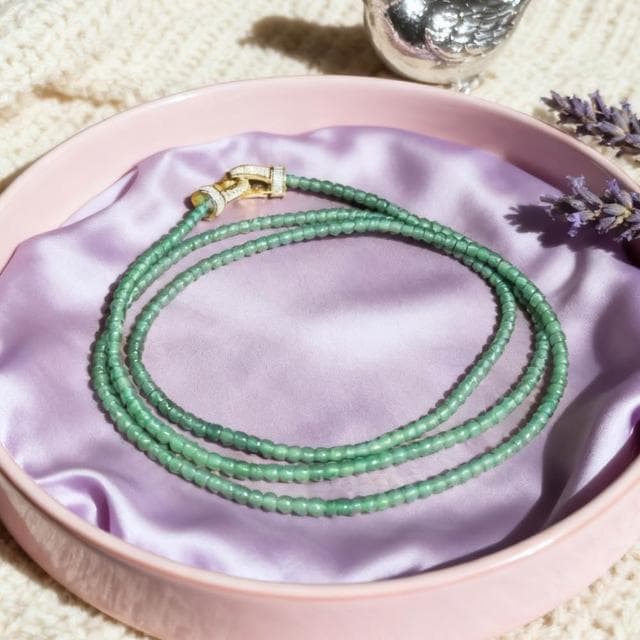 【Paiya 派亞】帝王綠/辣綠翡翠玻璃種小米珠 S925銀項鍊手鍊 - 濃陽滿色 兩用臻品