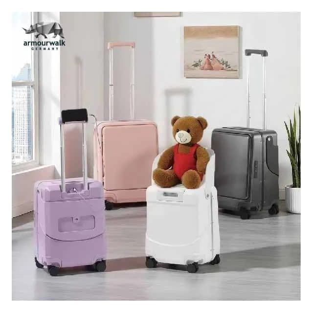 【armourwalk 歐沃】超機能08 兒童可坐行李箱 20吋 前開式行李箱 上掀式行李箱 行李箱