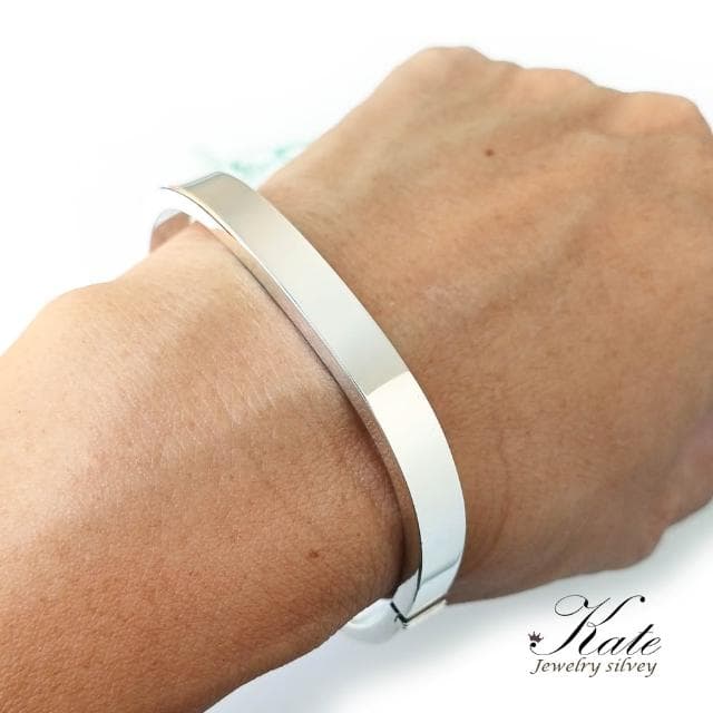 【KATE】銀飾 7mm極簡方框純銀手環 光面手環 個性手環 都會時尚感 休閒風手環 生日禮物 情人禮物