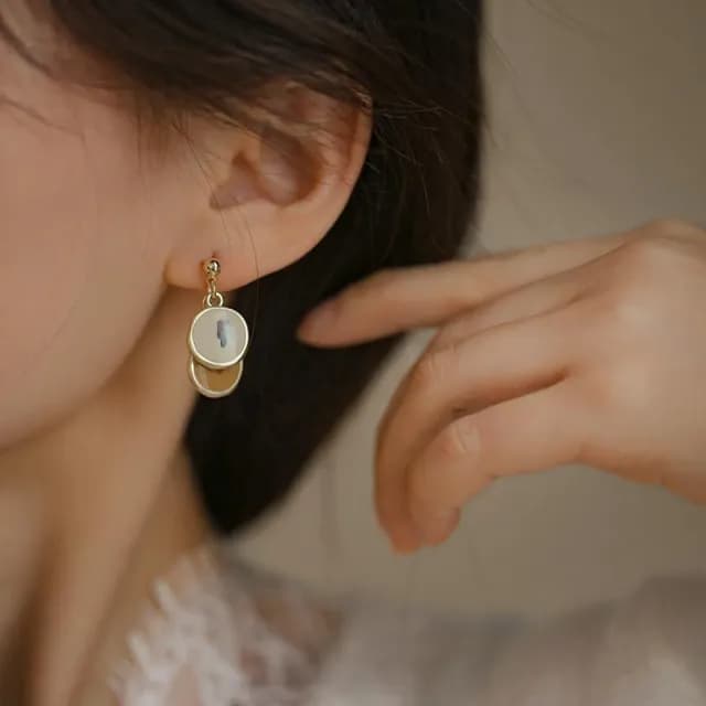 🎗飾間首飾鋪 復古琺瑯滴釉耳環小眾設計感無耳洞耳夾輕奢耳釘耳飾