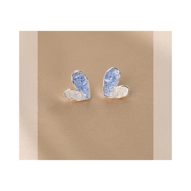 🎗飾間首飾鋪 漸層色水晶藍色耳環女洋氣耳飾品冷風復古耳飾