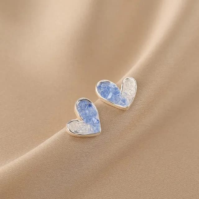 🎗飾間首飾鋪 漸層色水晶藍色耳環女洋氣耳飾品冷風復古耳飾