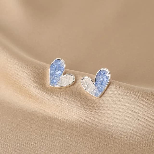 🎗飾間首飾鋪 漸層色水晶藍色耳環女洋氣耳飾品冷風復古耳飾