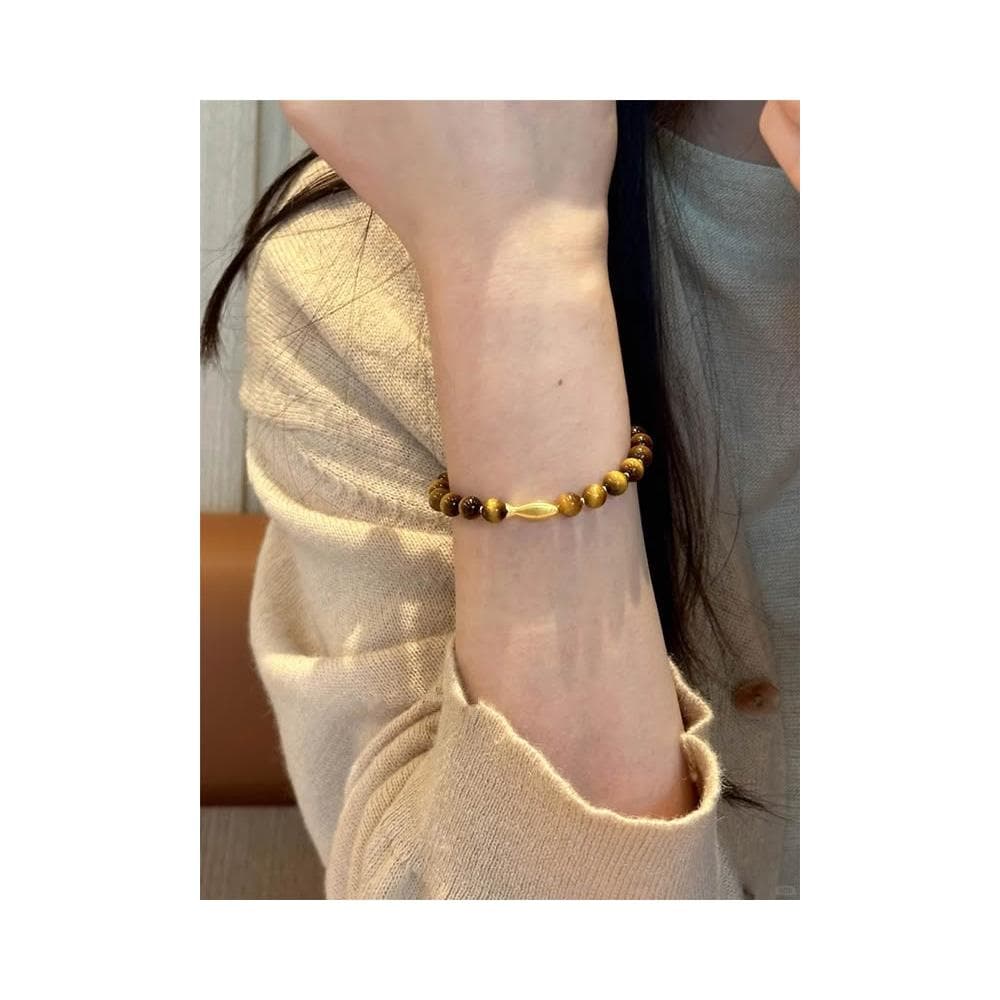 🎗飾間首飾鋪 虎眼石串珠金色錦鯉手鍊小眾設計美拉德手串