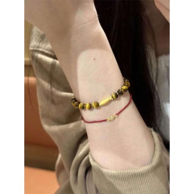 🎗飾間首飾鋪 虎眼石串珠金色錦鯉手鍊小眾設計美拉德手串