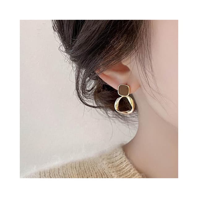 🎗飾間首飾鋪 美拉德耳環女小眾設計感高級耳環金屬感三角耳環耳飾