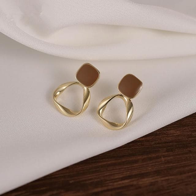 🎗飾間首飾鋪 美拉德耳環女小眾設計感高級耳環金屬感三角耳環耳飾